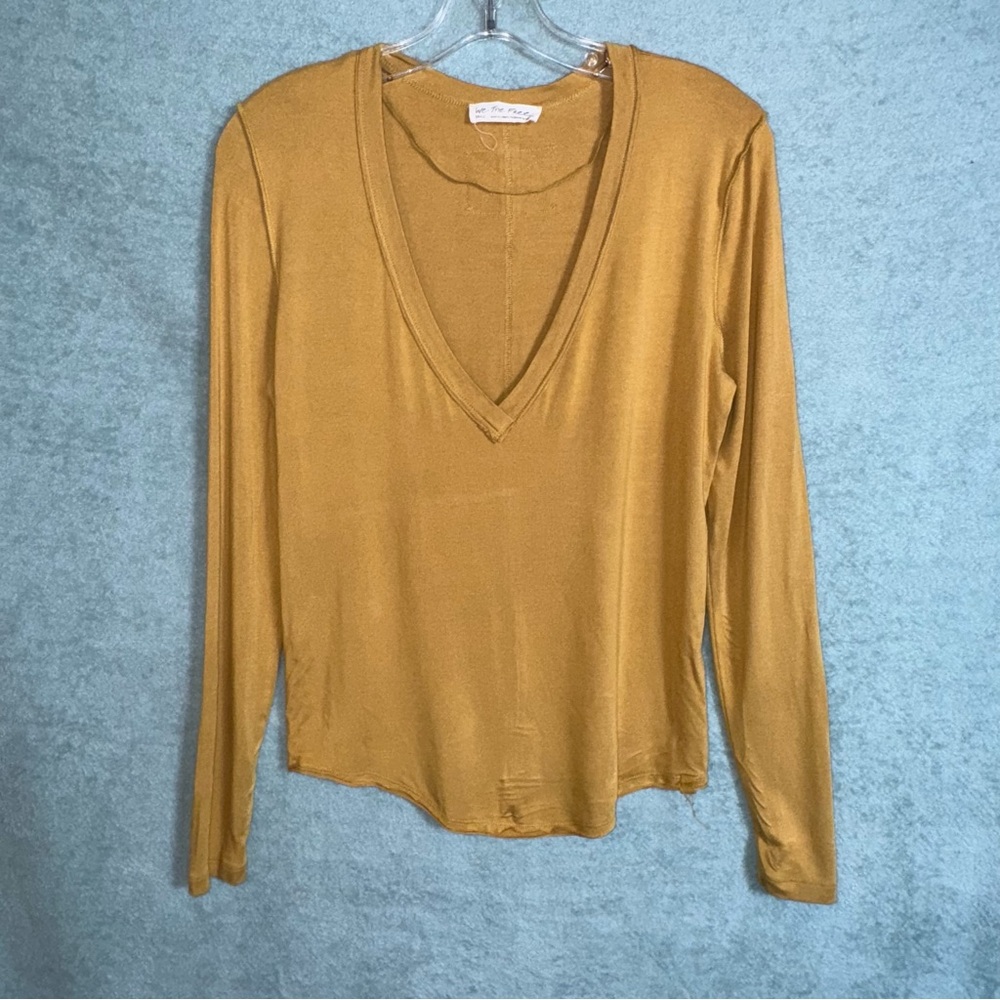 We The Free Moon Dance Longsleeve Shirt Size Small Mustard Yellow
